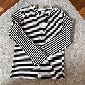 Carly Jean Los Angeles Black and White Striped Top